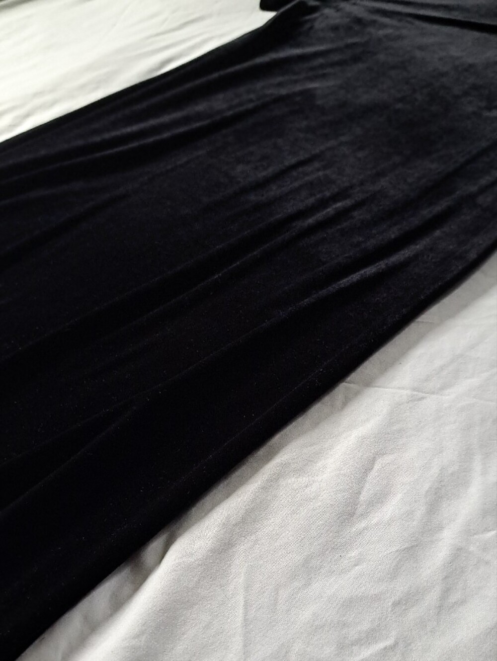 Vtg Notations Black Velvet Short Sleeve Maxi Dress Whimsigoth 90s Alt - Size L - Picture 6 of 7